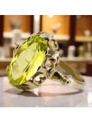 14k żółte złoto Żółty Perydot Pierścionek Vintage unikatowe vrc134y